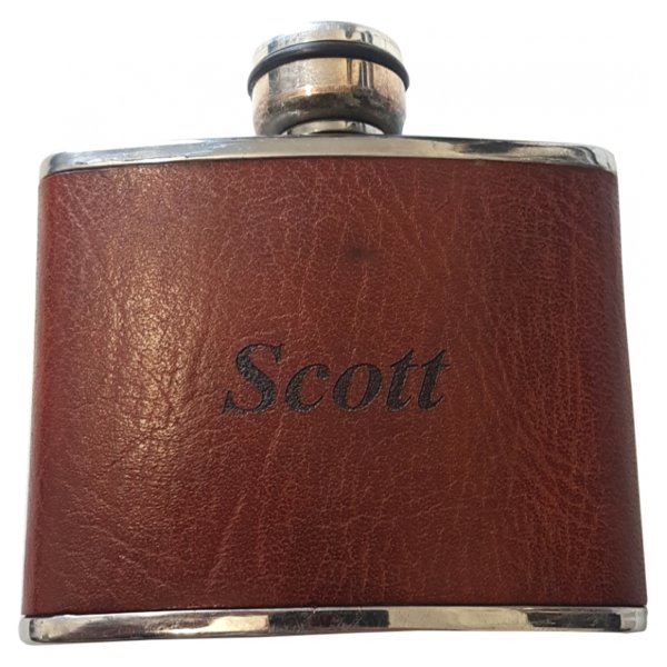 Leather bound hip flask